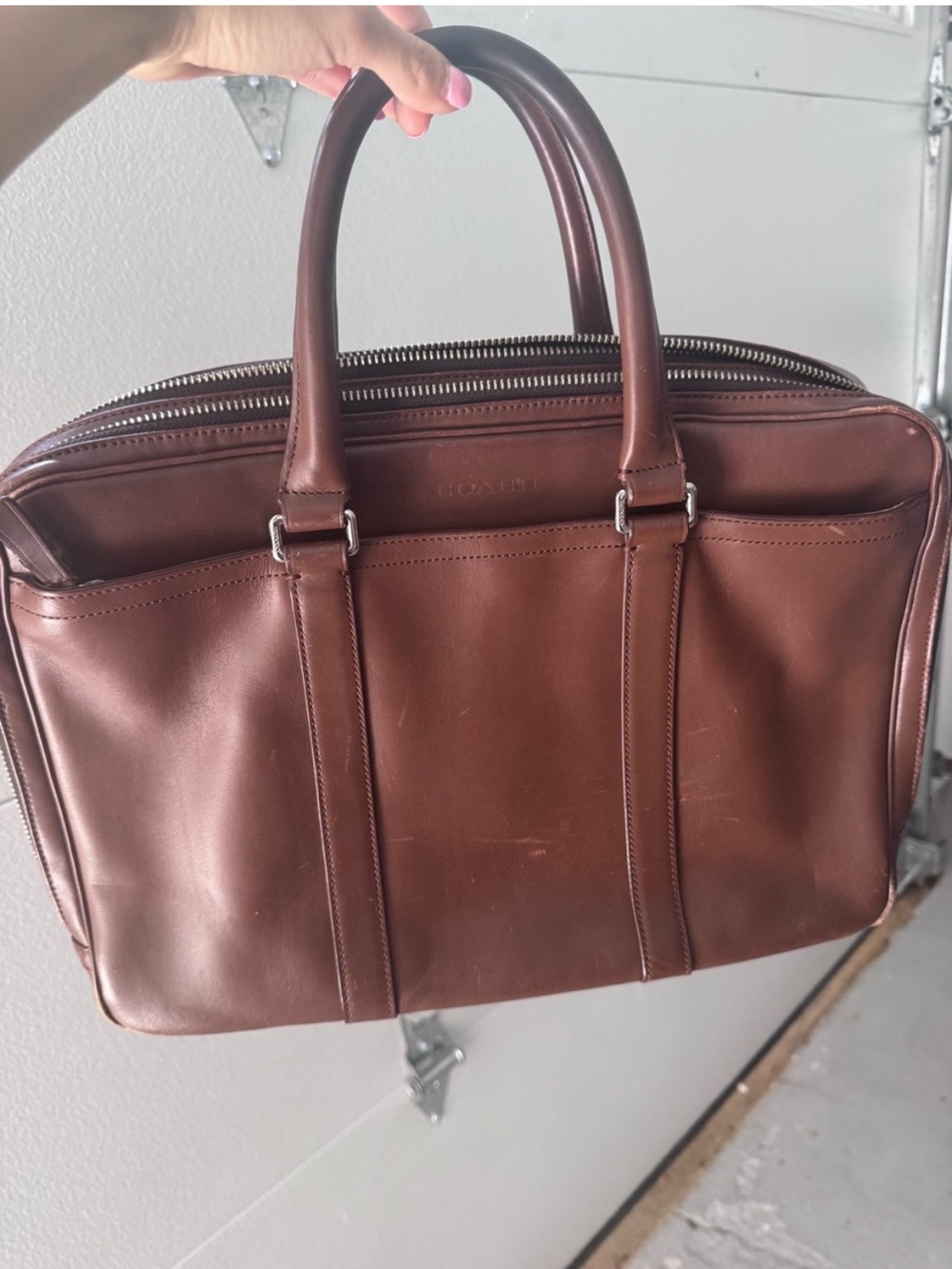 Coach Chestnut Brown Leather Briefcase Satchel